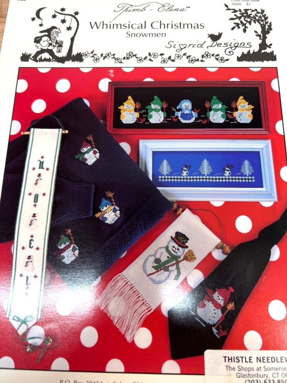 Thimble-Elena Whimsical Christmas Snowmen Cross Stitch Pattern Book